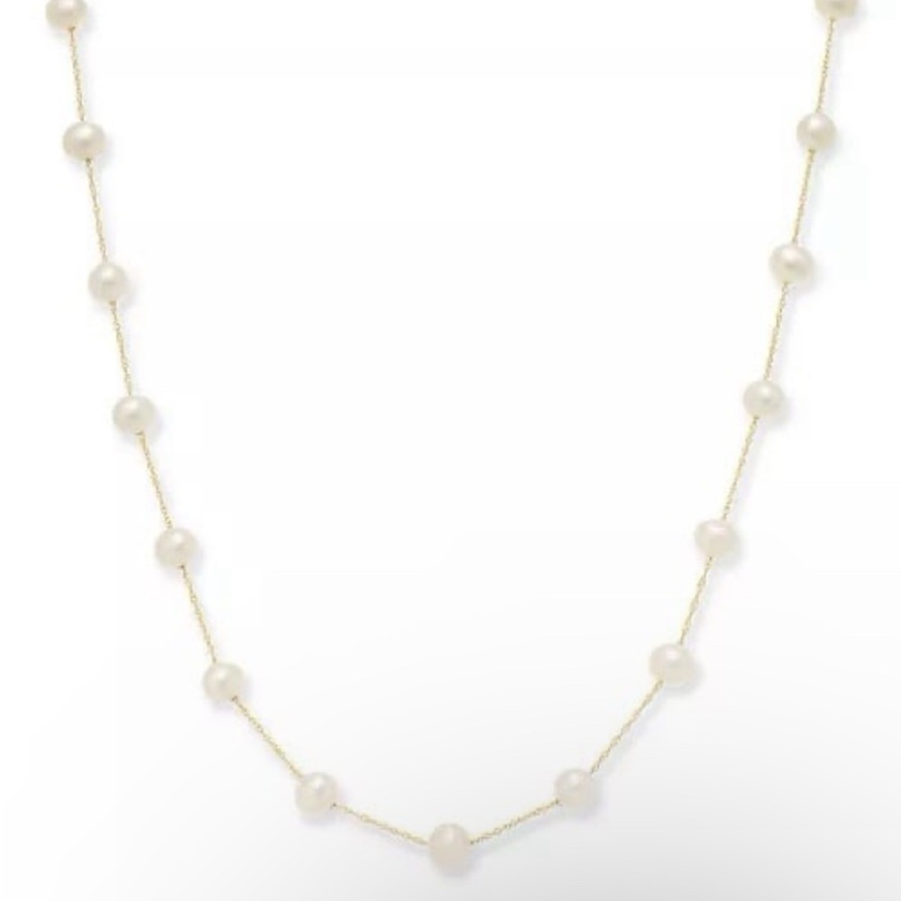 NWT EFFY® Cultured Freshwater Pearl Station 18" Necklace in 14k Gold (5-1/2mm)